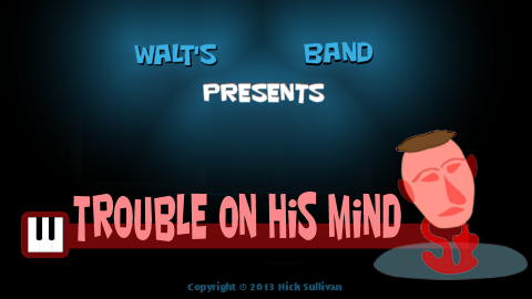 The title image of the video for Nick Sullivan's song 'Trouble On His Mind'