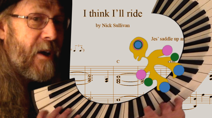The title image of the video for Nick Sullivan's song 'I Think I'll Ride'