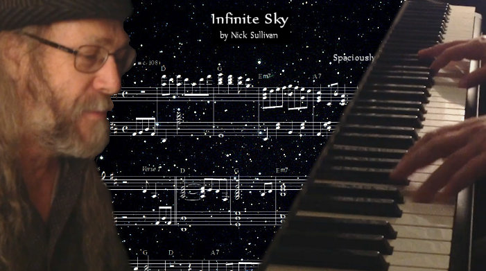 The title image of the video for Nick Sullivan's song 'Infinite Sky'