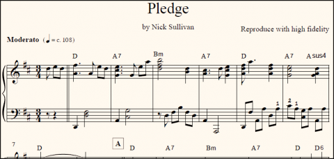 Pledge sheet music (detail)