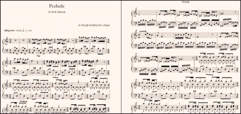 Prelude sheet music (detail)