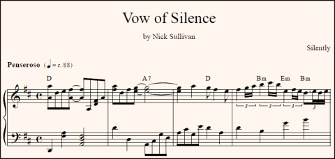 Vow Of Silence sheet music (detail)