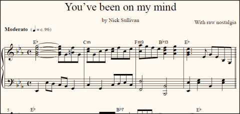 You've Been On My Mind sheet music (detail)